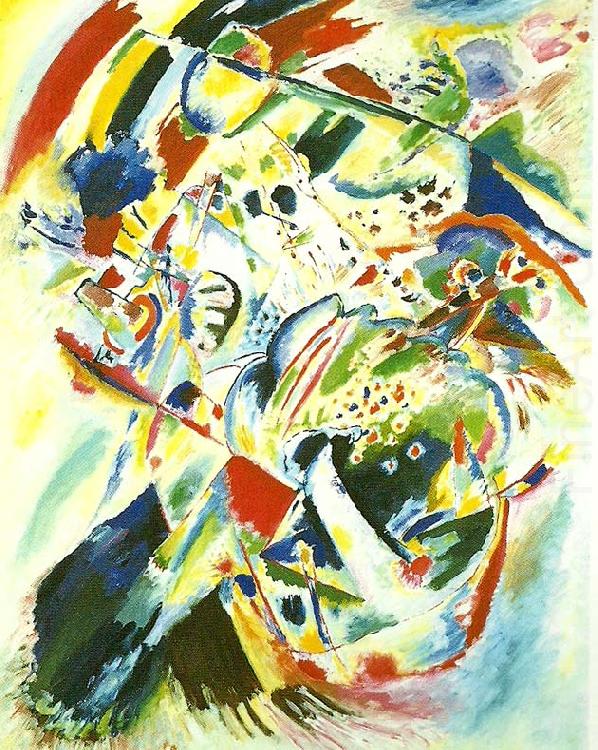 Wassily Kandinsky paintiong with black arch china oil painting image